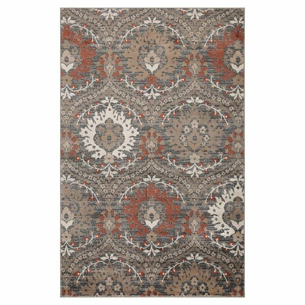 Palacedesigns 7 x 9 ft. Floral Stain Resistant Rectangle Area Rug - Rust PA3111290